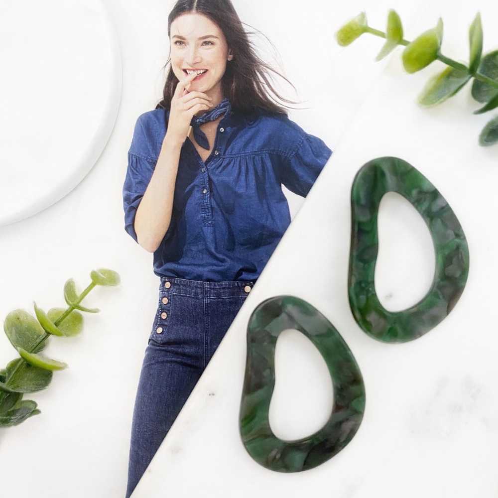 "Larsen" Earrings || Green Geometric Statement